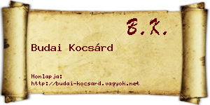 Budai Kocsárd névjegykártya