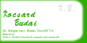 kocsard budai business card